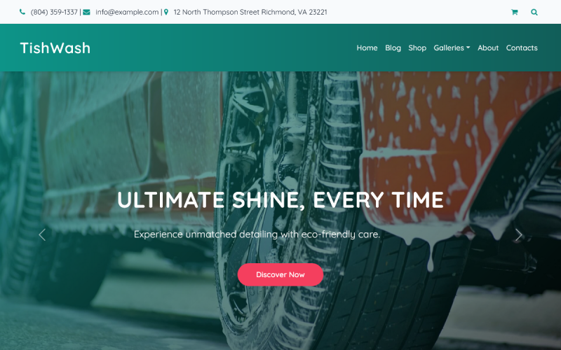 TishWash - motyw WooCommerce dla myjni samochodowej