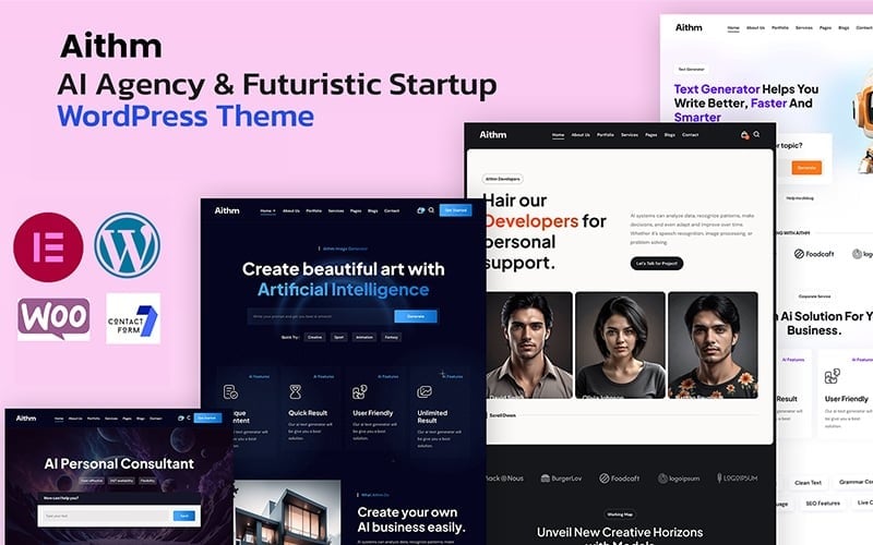 Aithm – KI-Agentur und futuristisches Startup-WordPress-Theme