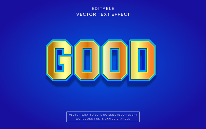 Bra vektor 3D guld redigerbar texteffekt för modern texteffektdesign d texteffekt
