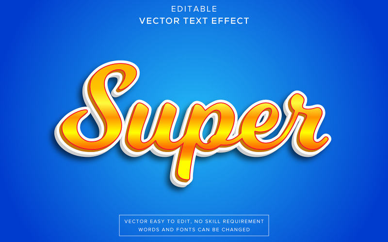 Efecto de texto súper vectorial Diseño de texto súper vectorial editable Efecto de texto tipográfico súper vectorial