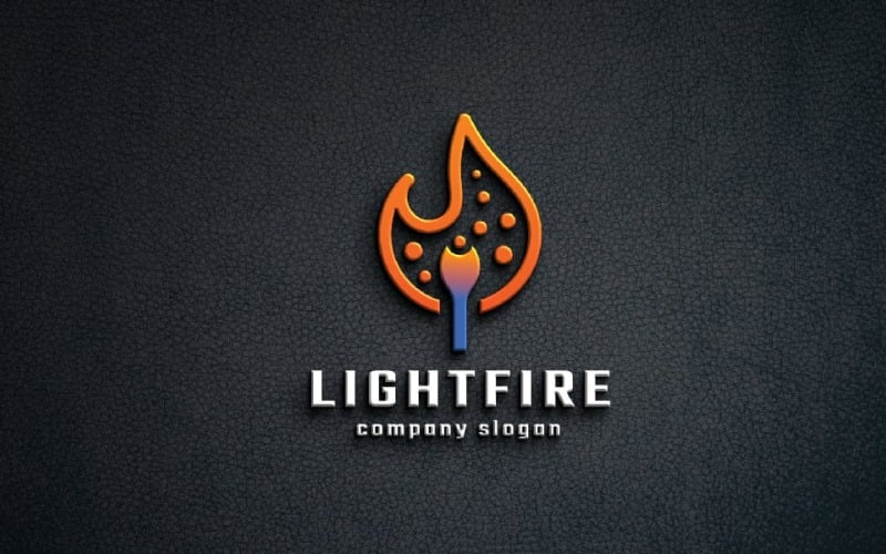 Feu et lumière - Logo de l'allumette brûlante