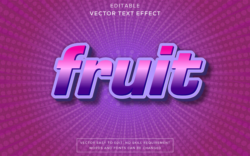 Fruktvektortexteffekt Fräsch och saftig typografidesign Fruktvektor Lekfull färgglad texteffekt