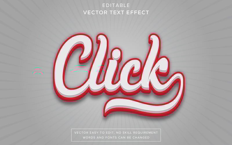 Klik! Bewerkbaar vectortexteffect Klik op tekststijl Bewerkbare vectorstripstijl Bewerkbaar teksteffect
