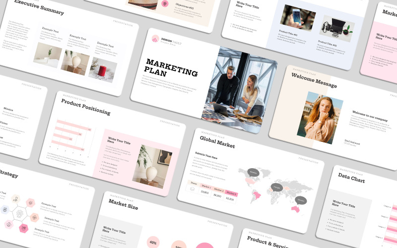 Nowoczesny szablon planu marketingowego PowerPoint | Slajdy strategii i wzrostu