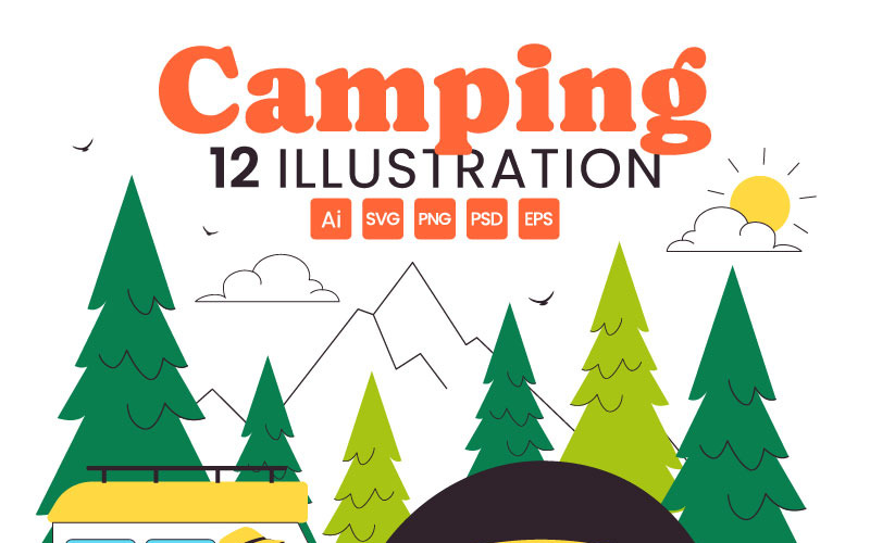 10 Letnich ilustracji kempingowych