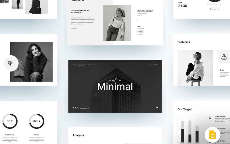 Modello di presentazione di Google Slides minimalista e moderno