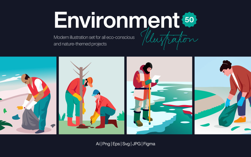 Set di illustrazioni di esercizi moderni