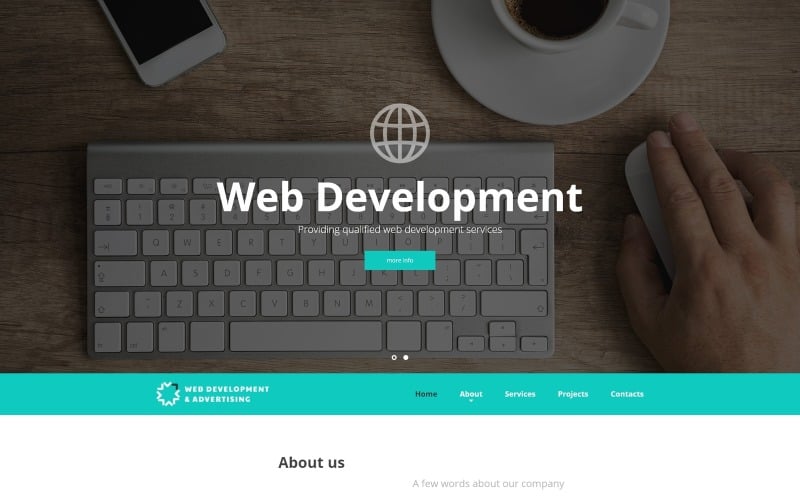 Desenvolvimento da Web e publicidade - Modelo de site responsivo para desenvolvimento da Web