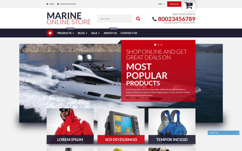 Marine Online Store Shopify-tema