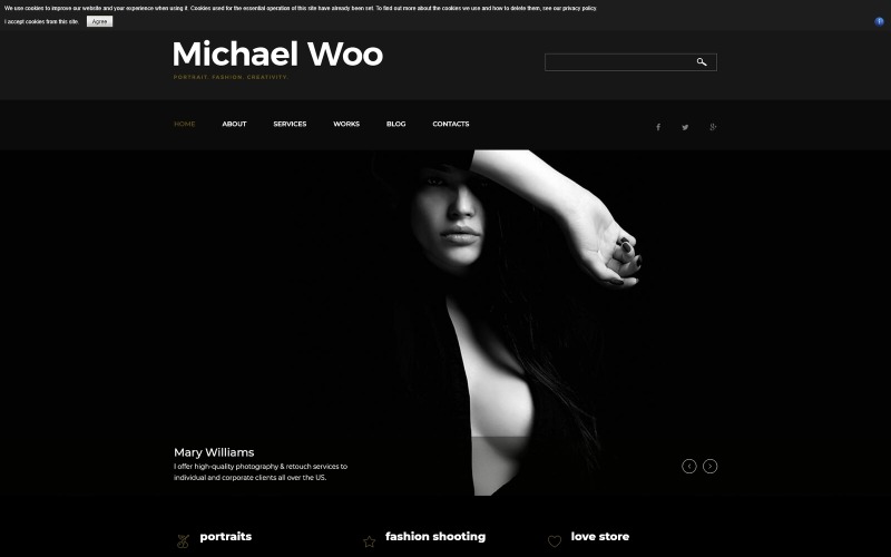 Michael Woo - Portfolio fotografa Elegancki szablon Joomla