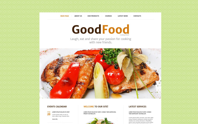 Modèle de site Web d'école de cuisine