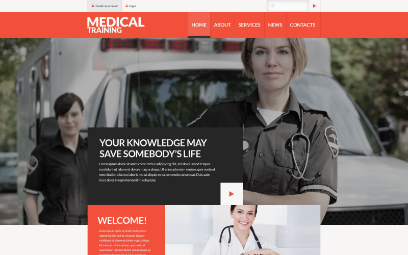 Modello di sito Web della scuola di formazione medica