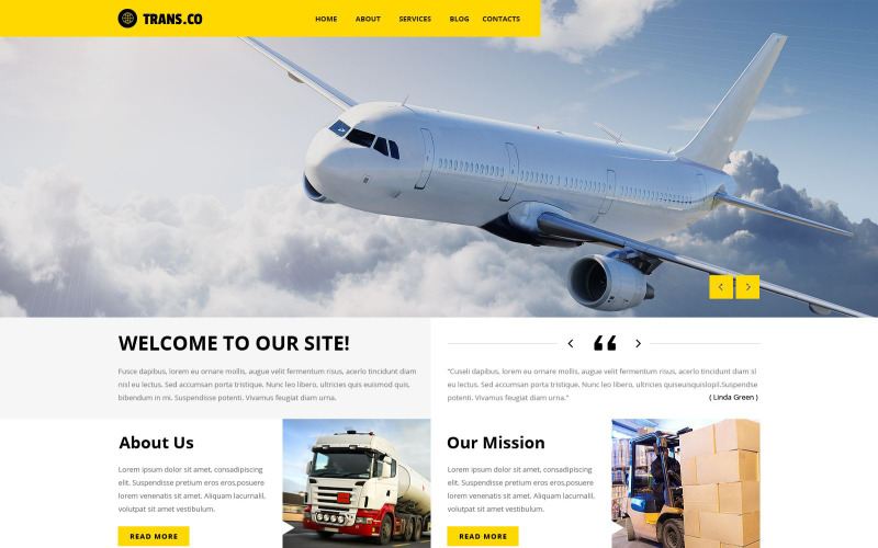 Motyw WordPress dotyczący usług transportowych