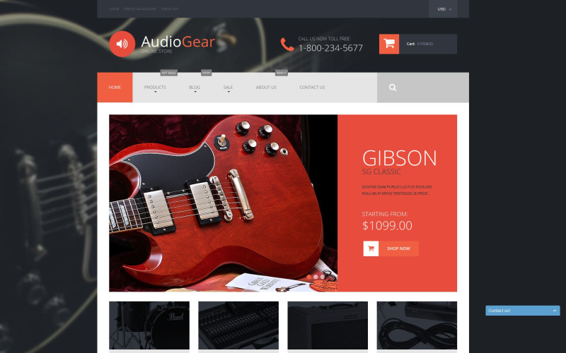 музыкальные инструменты шопифи тема