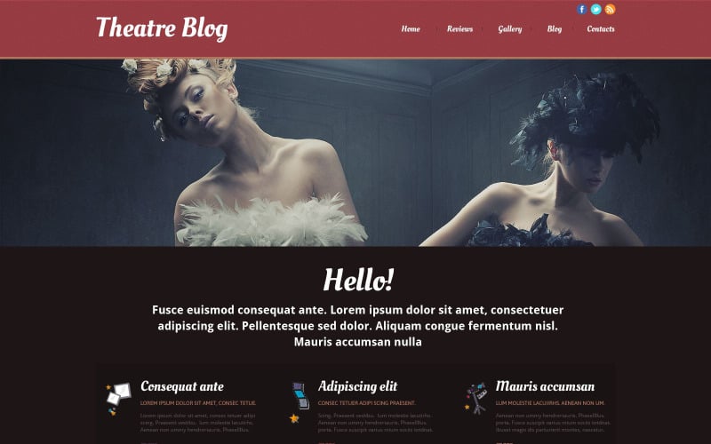 Plantilla de sitio web adaptable al teatro