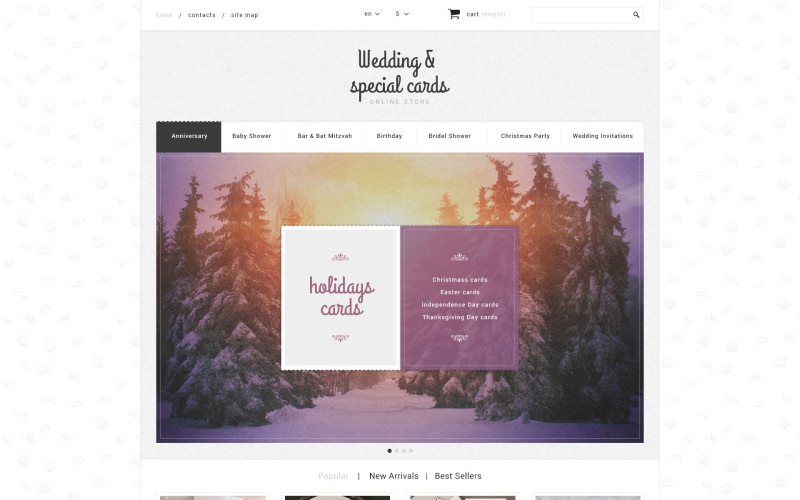PrestaShop téma s kartami