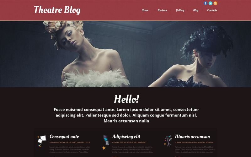 Teater responsiv webbplats mall