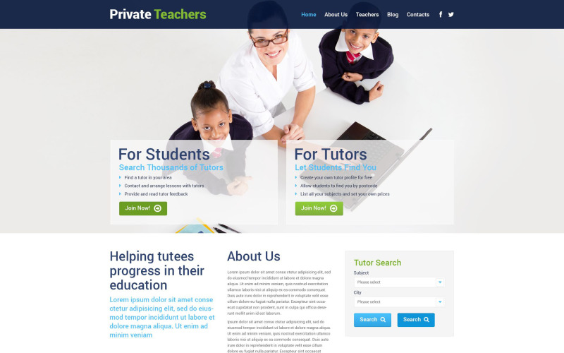 Thème WordPress pour professeurs privés