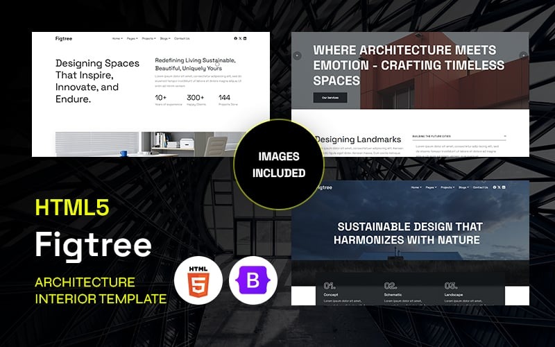 Figtree : Modèle HTML5 d'architecture et de design d'intérieur