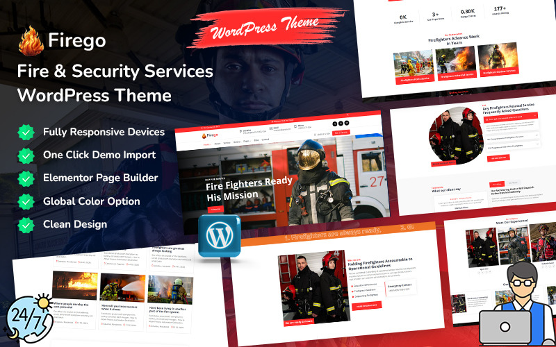 Firego - тема WordPress Elementor для пожежних та охоронних служб