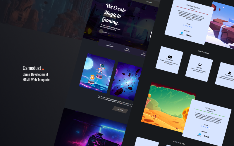 Gamedust - Spelutvecklingsstudio - HTML-webbmall