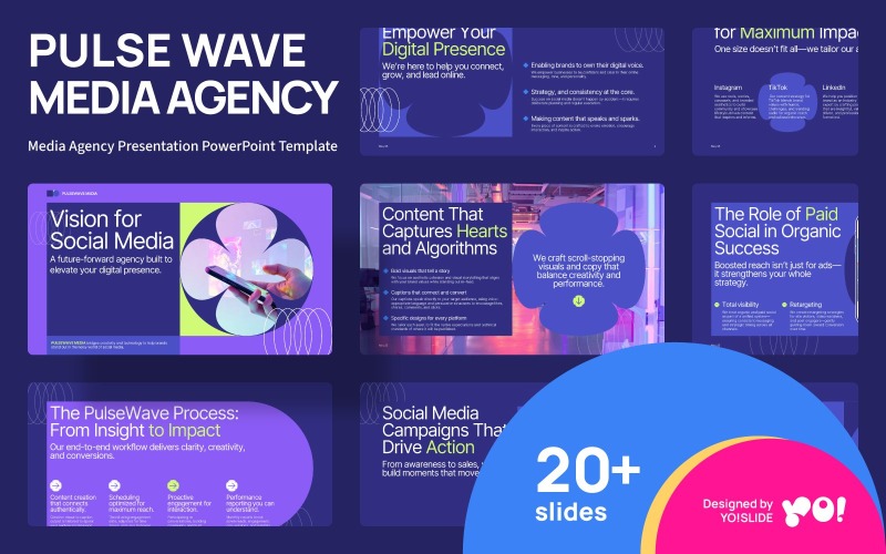 PULSEWAVE Media Agency Presentatie PowerPoint-sjabloon