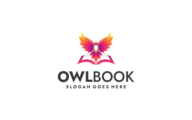Gradient Modern Uilenboek Logo Ontwerp