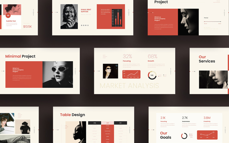 Kreativ minimalistisk Google Slides-presentationsmall V2