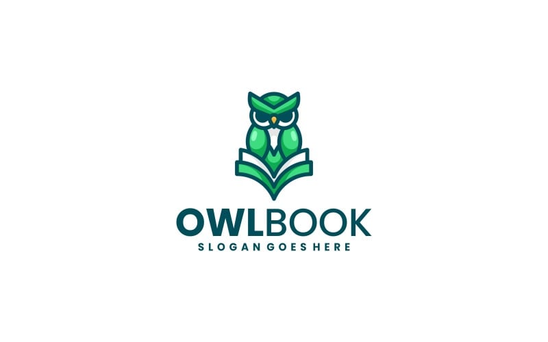 Progettazione del logo del libro del gufo mascotte