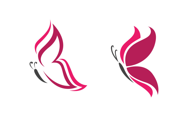 Szablon projektu ikony logo Butterfly Beauty Vector v.3