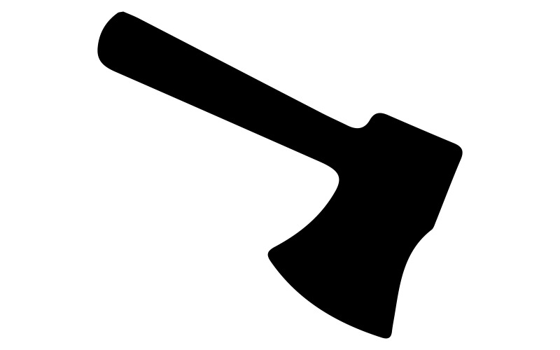 白色背景下的斧头轮廓