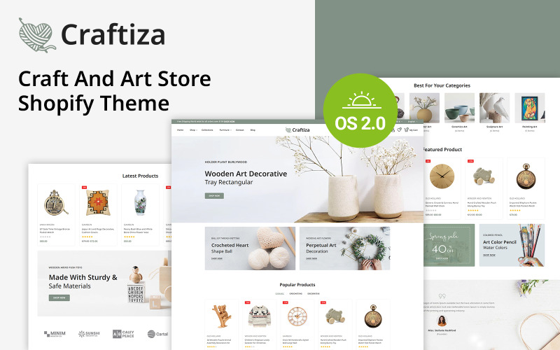 Craftiza - 手工艺术工艺品商店 Shopify 2.0 响应式主题