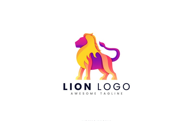 Leeuw kleurrijk gradiënt logo sjabloon