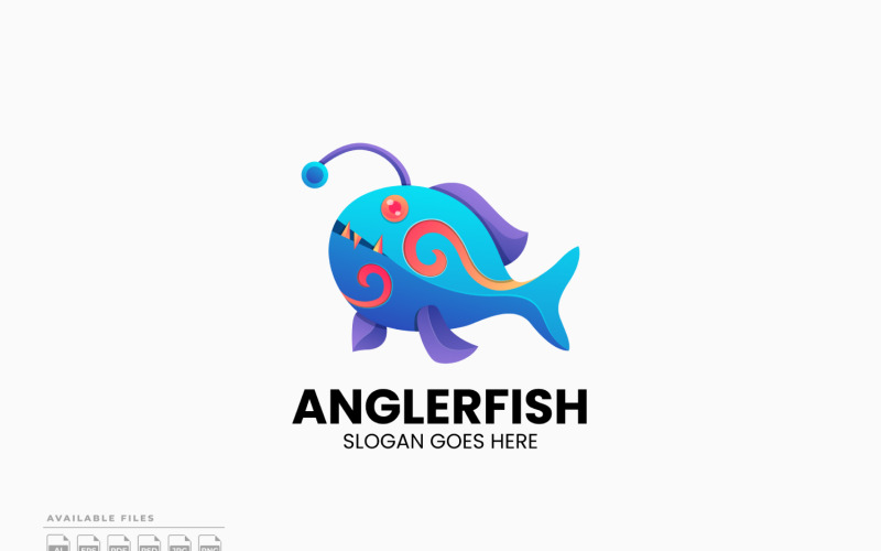 Логотип градиентного цвета Anglerfish