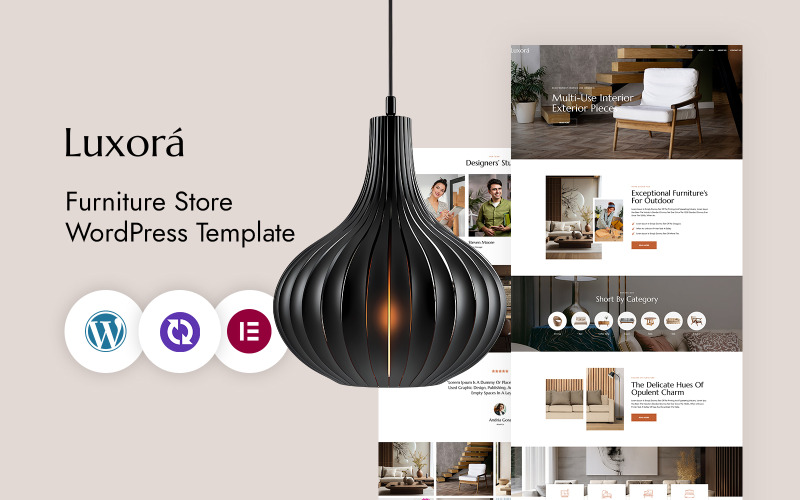 Luxora – Шаблон Elementor для CMS дизайну меблів та інтер'єру