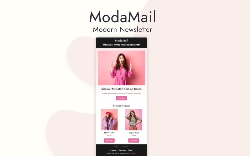 ModaMail – элегантный и адаптивный шаблон рассылки новостей о моде