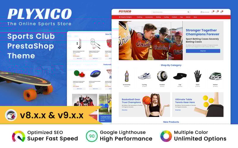 Plyxico - Prestashop тема для магазину спортивних, ігрових та фітнес-товарів
