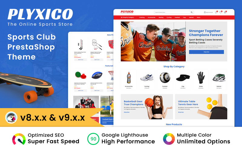 Plyxico — тема Prestashop для магазина товаров для спорта, игр и фитнеса