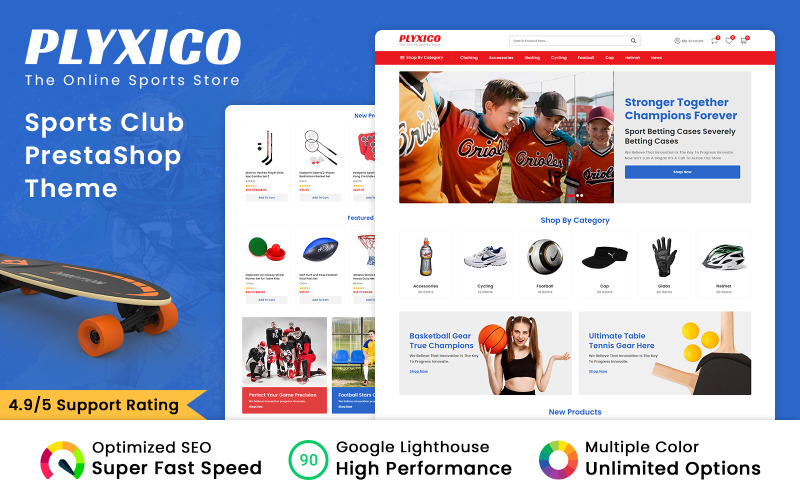 Plyxico - 体育、游戏和健身商店 Prestashop 主题