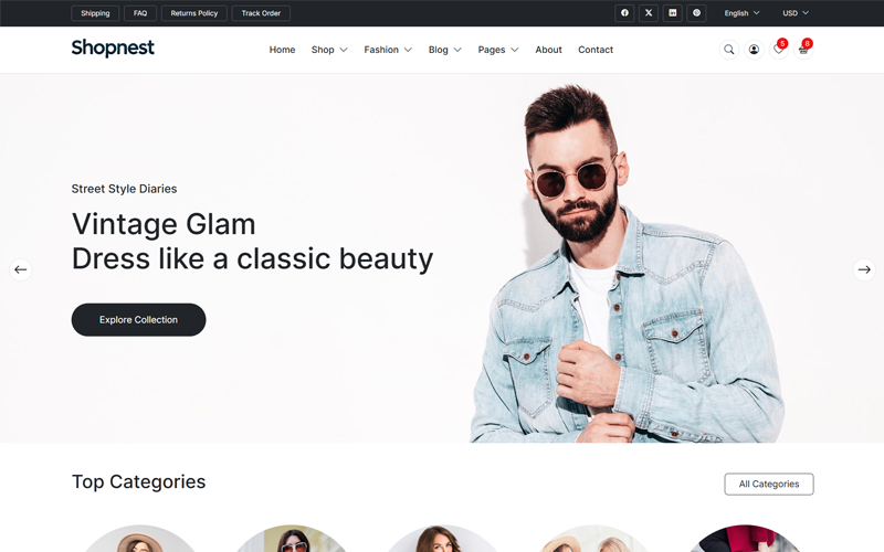 ShopNest – 终极电子商务 HTML 模板