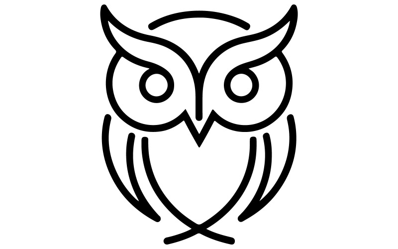 Um design de logotipo minimalista de uma coruja