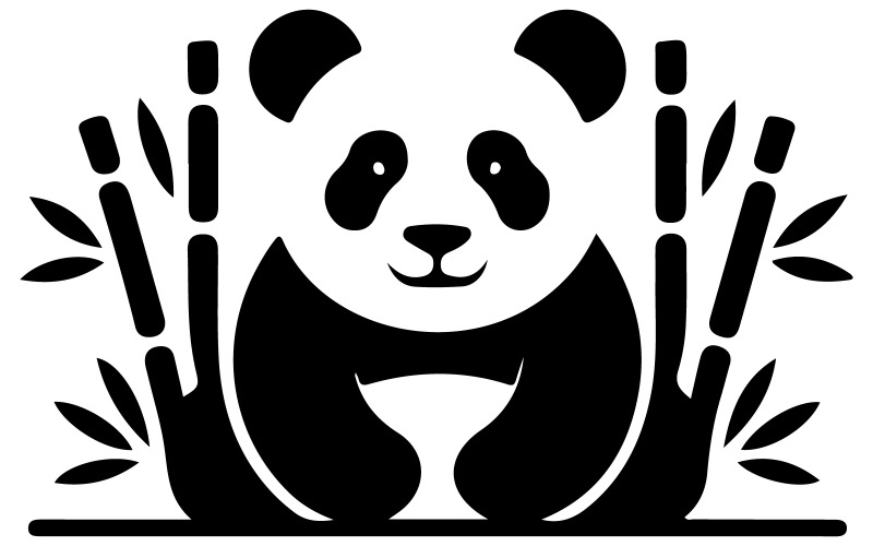 熊猫的简约标志设计
