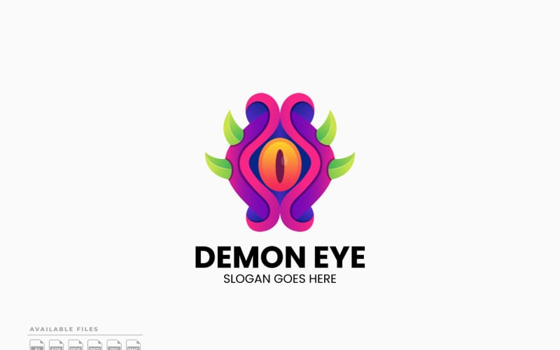 Градиентный красочный логотип Demon Eye