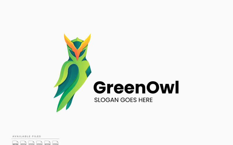 Groen uilenverloopkleurlogo