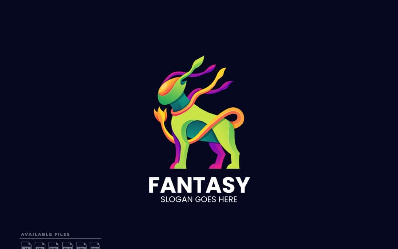 Logo colorato sfumato di animale fantasy