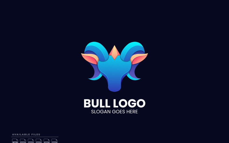 Logo coloré dégradé de tête de taureau
