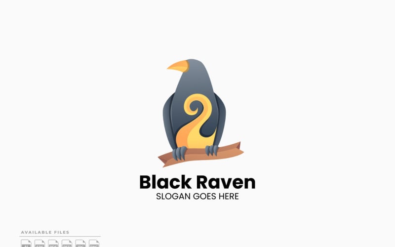 Logotipo gradiente colorido Raven