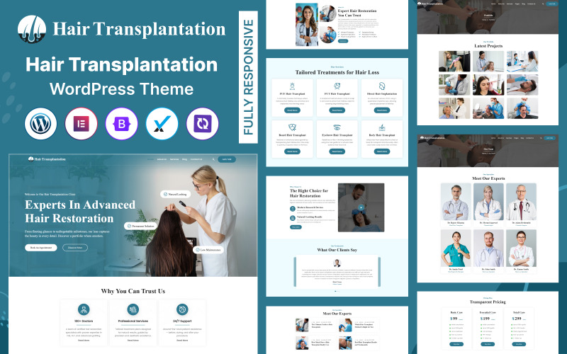 Motyw WordPress dla transplantacji włosów i usuwania włosów
