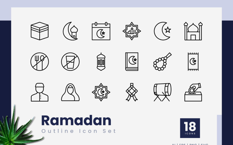 Ramadan disposition ikoner set