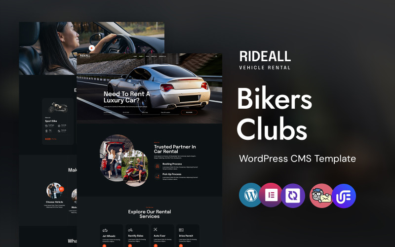 RideAll - Motyw WordPress Elementor dla klubów sportów motorowych i motocyklistów